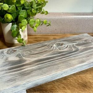 Rustic Wooden Pedestal Tray Trivet Handmade